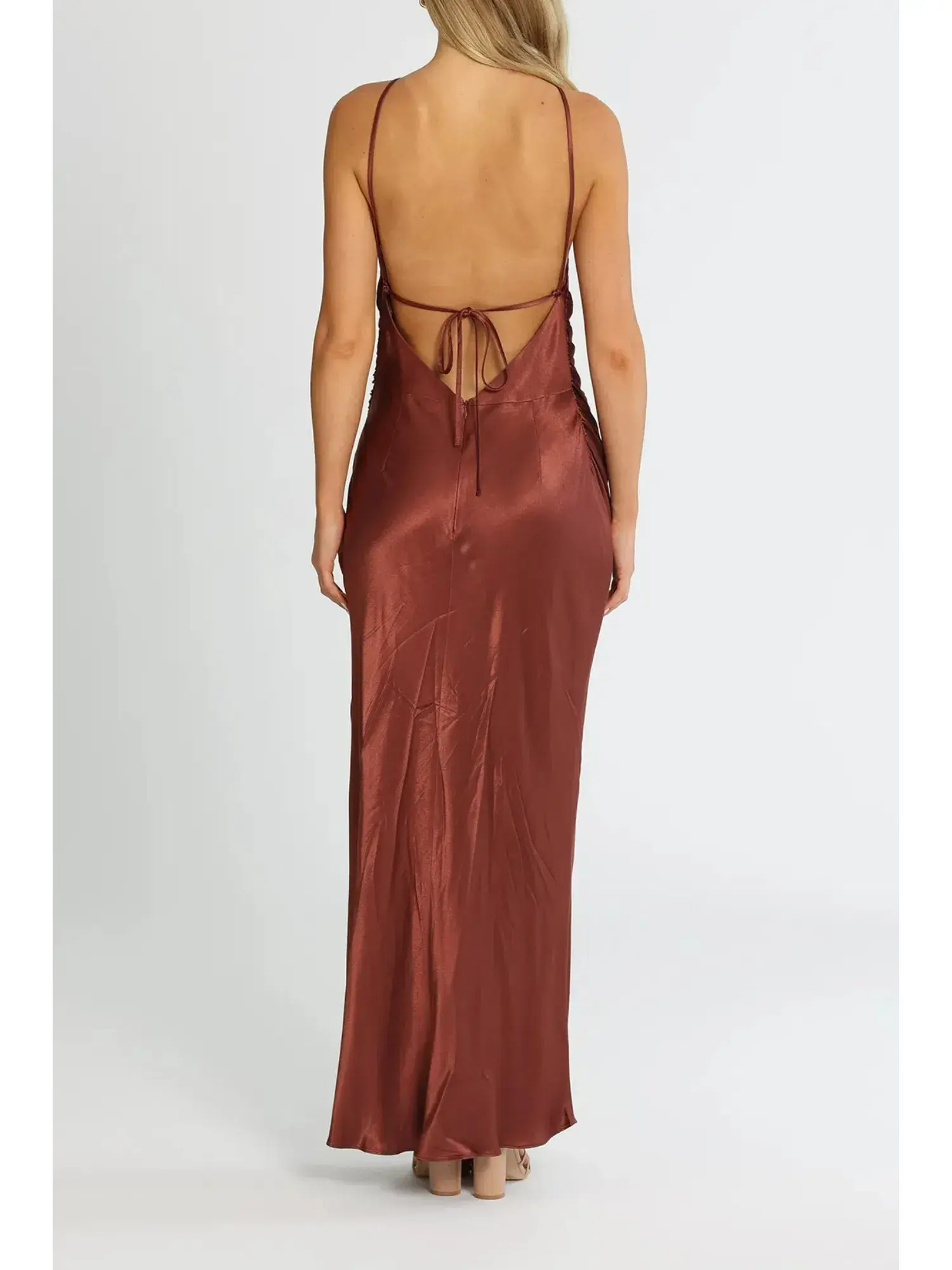 Shona Joy Thalia Bias Midi Dress in Sangria Size AU 10 - Image 3
