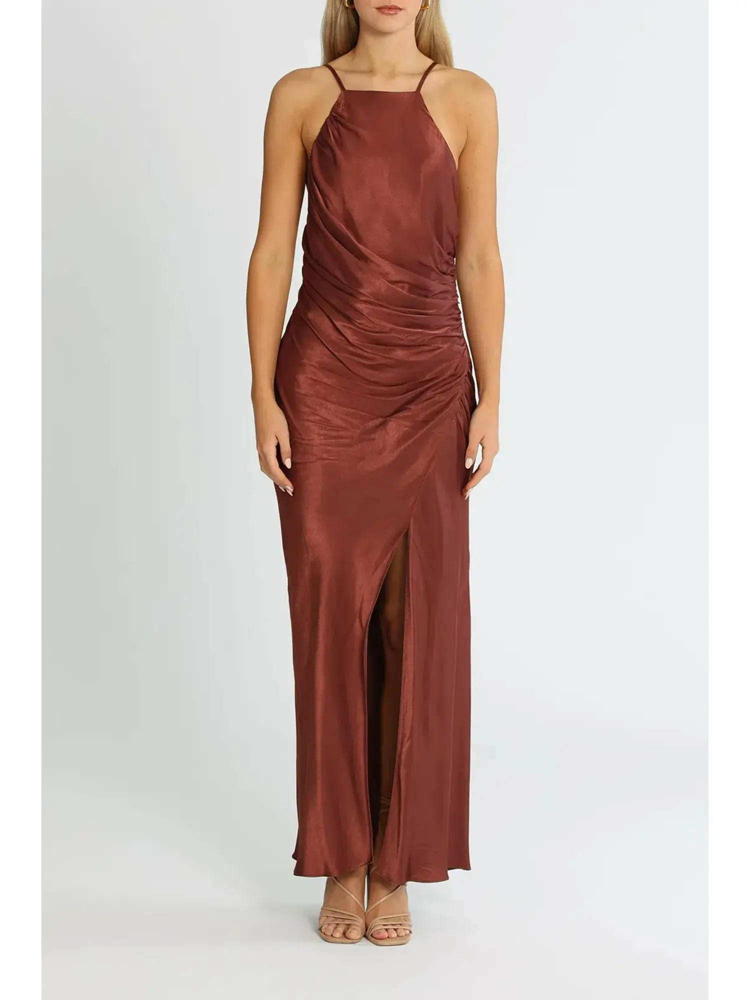 Shona Joy Thalia Bias Midi Dress in Sangria Size AU 10 - Image 1