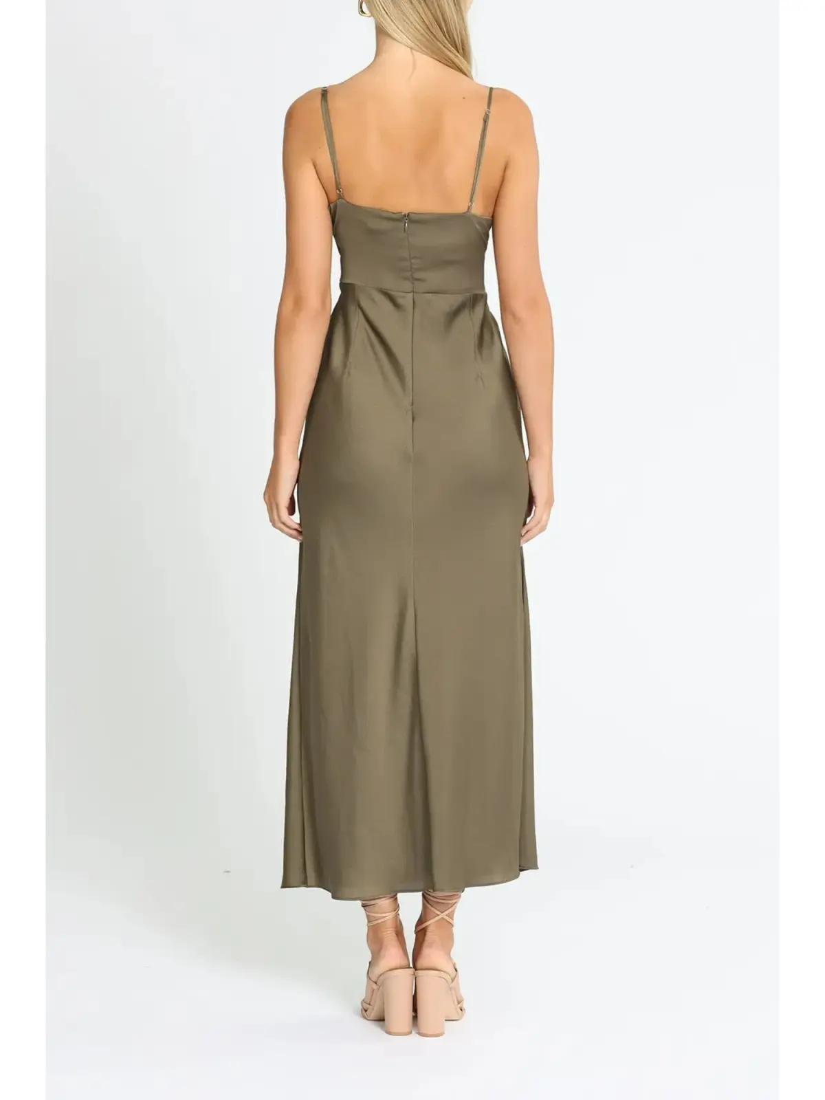 Shona Joy Luxe Twist Midi Dress in Pine Size AU 12 - Image 3