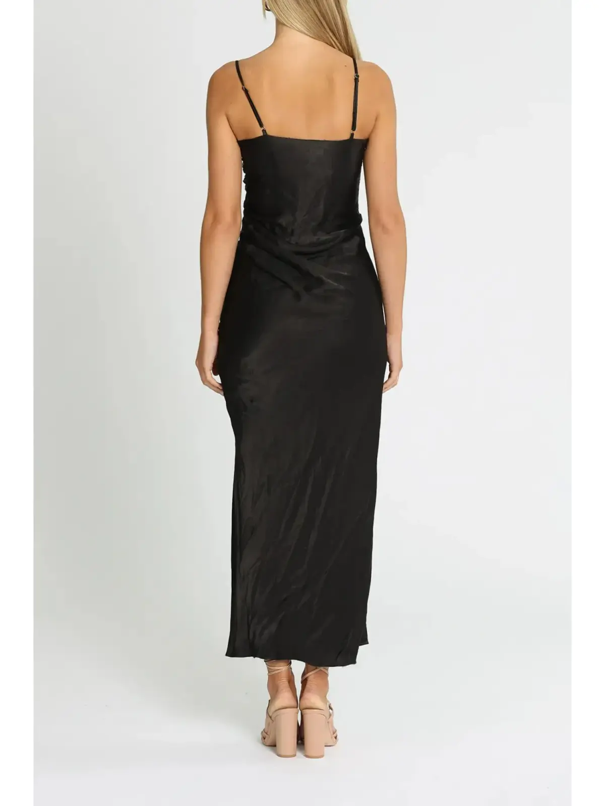 Shona Joy Thalia Ruched Midi Dress in Black Size AU 8 - Image 3