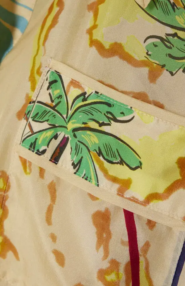  Zimmermann Alight Short Sleeve Shirt And Draw Waist Shorts Set Nautical Map Size 0/Au 8 for rent on The Volte - main image