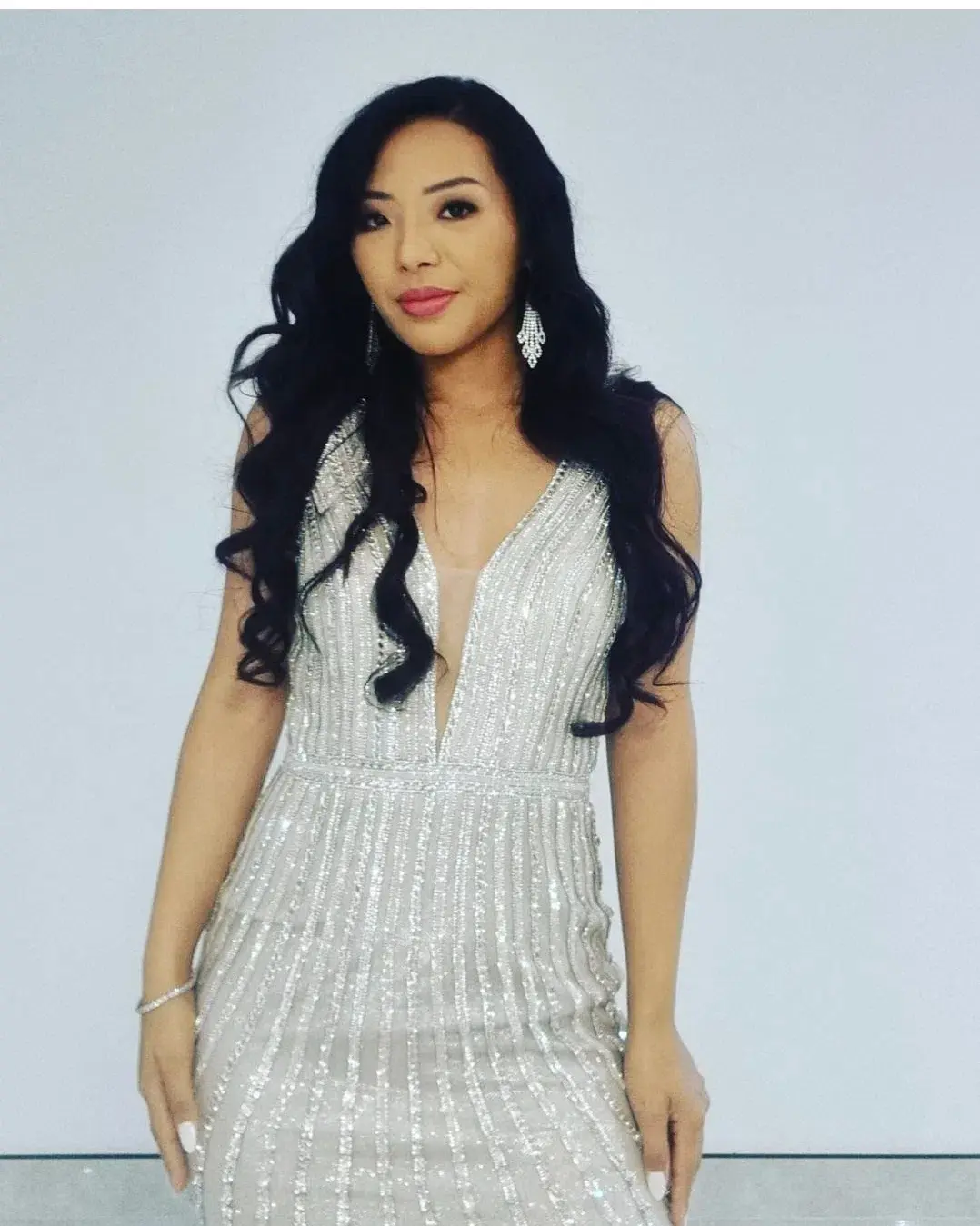 Charlize Gown Platinum/Nude Size 8 - Image 3