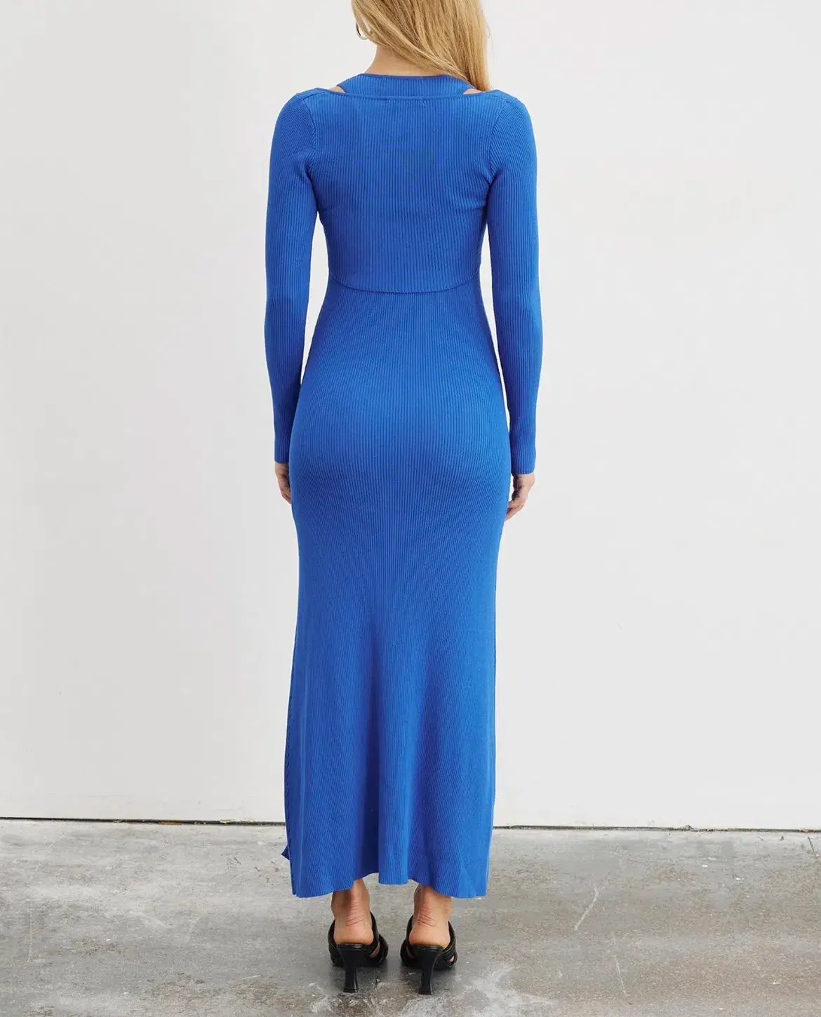 Sovere Mesmerise Combo Knit Dress Blue Size 6  - Image 2