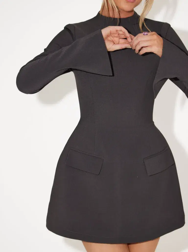 Odd Muse  The Ultimate Muse Split Sleeve Mini Dress Slate Grey Size 14 - Image 4