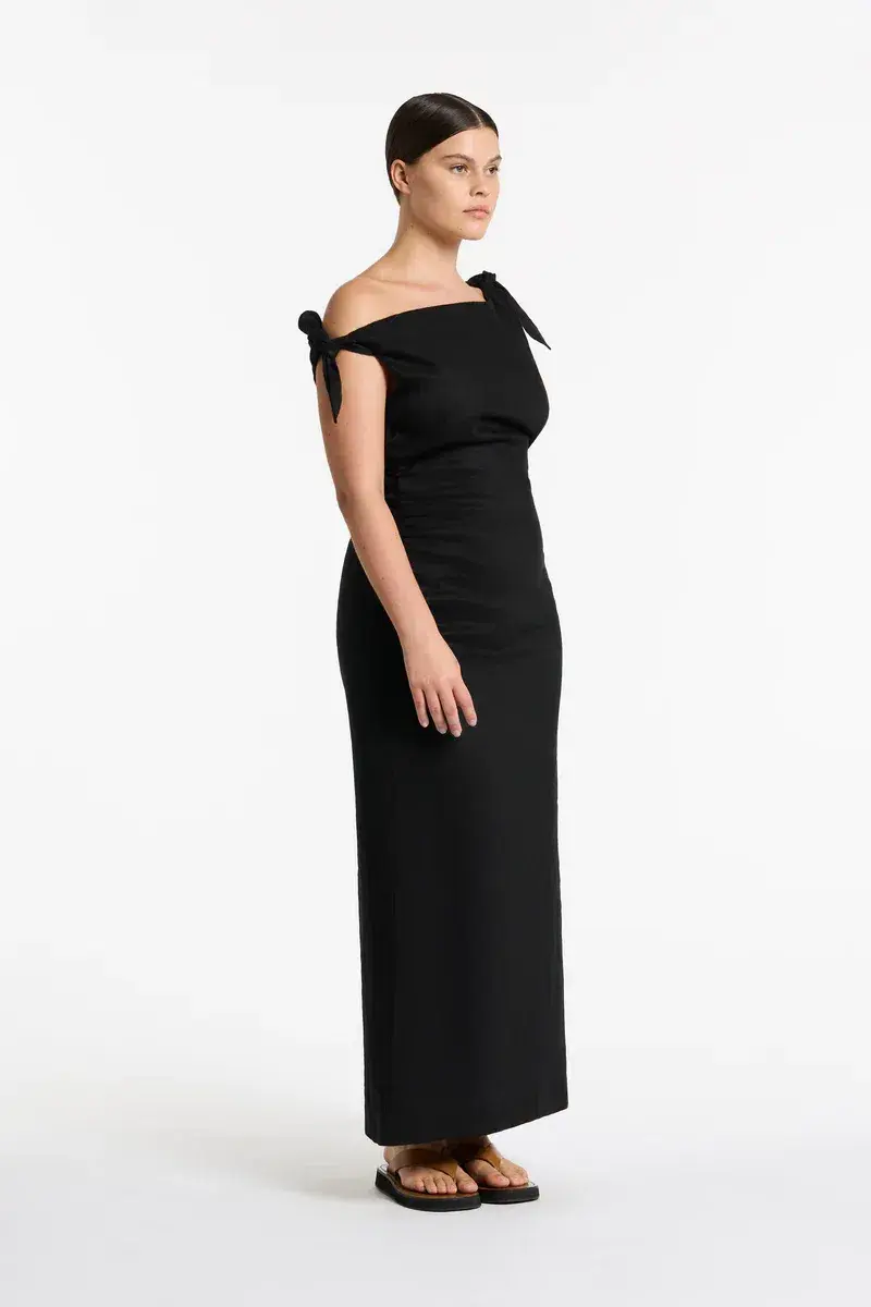 Sir The Label Bettina Off Shoulder Dress In Black Size 12 - Image 6