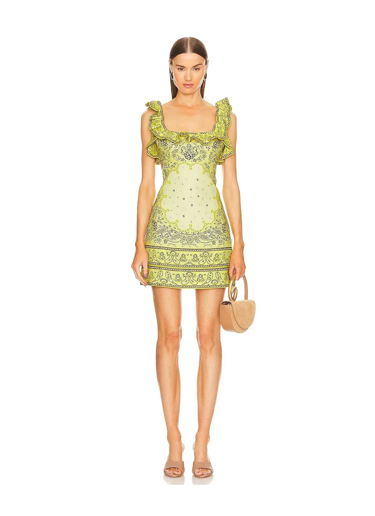 Zimmermann Matchmaker Frilled Mini Dress Yellow Bandana Size 2 / AU 12 - Image 1