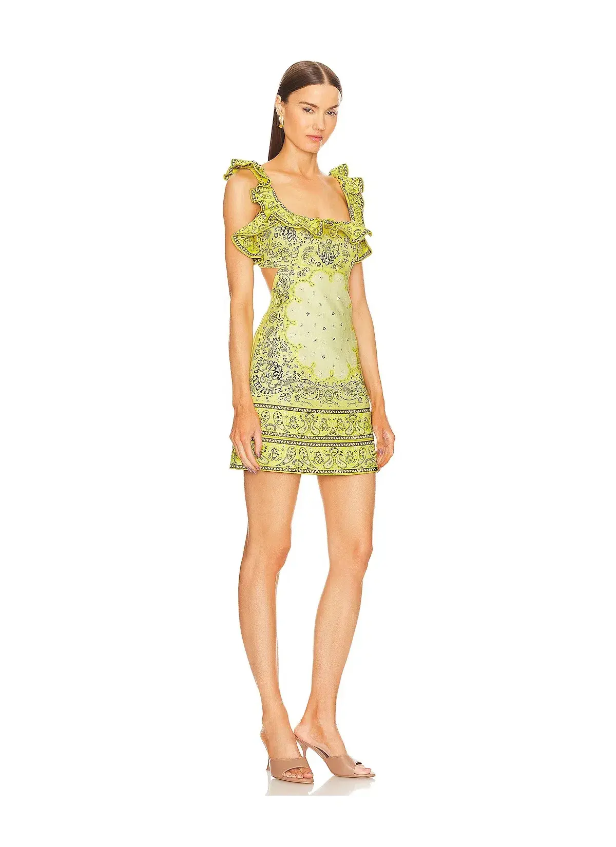 Zimmermann Matchmaker Frilled Mini Dress Yellow Bandana Size 2 / AU 12 - Image 2