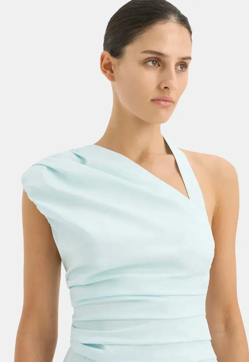 Sir The Label Azul Gathered Mini Dress Ice Blue Size 1/ AU 8 - Image 2