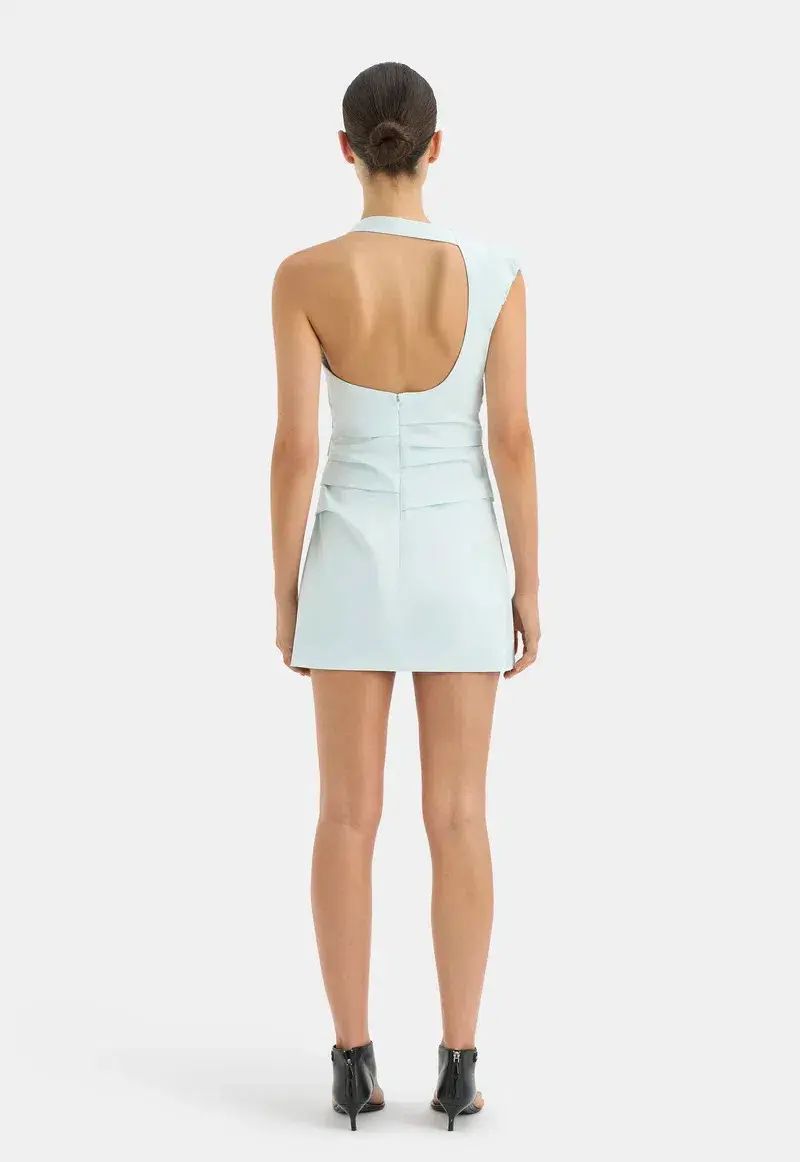 Sir The Label Azul Gathered Mini Dress Ice Blue Size 1/ AU 8 - Image 3