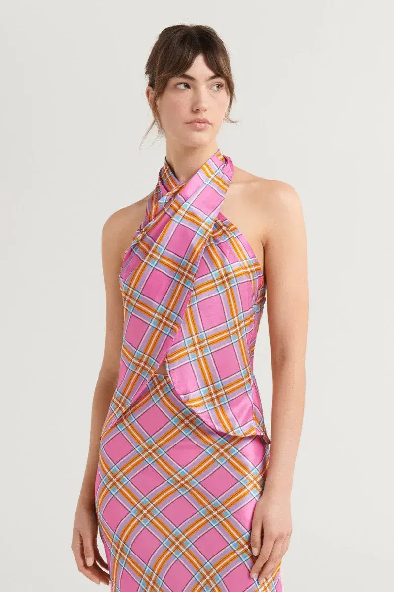 Steele Marcela Top and Cassidy Skirt Set Pink Check Size S / AU8 - Image 2