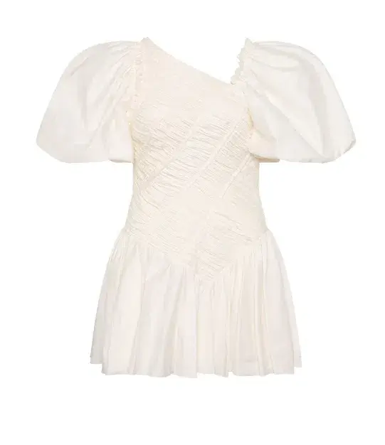 Aje Dawn Drawstring Mini Dress Ivory White Size 6 - Image 4