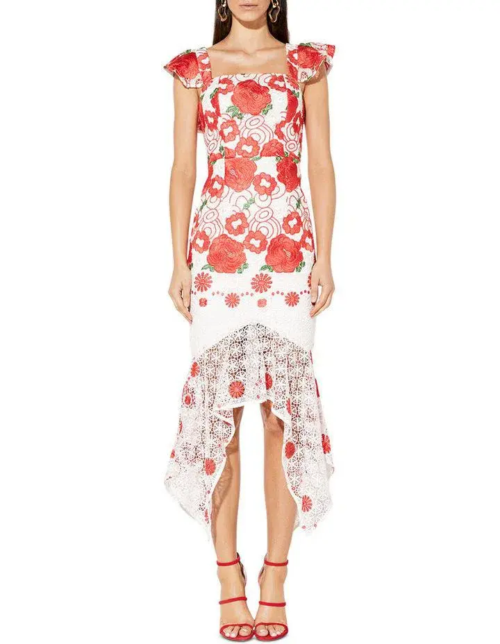 Mossman Roses are Red Dress Floral Size 6 - Image 2
