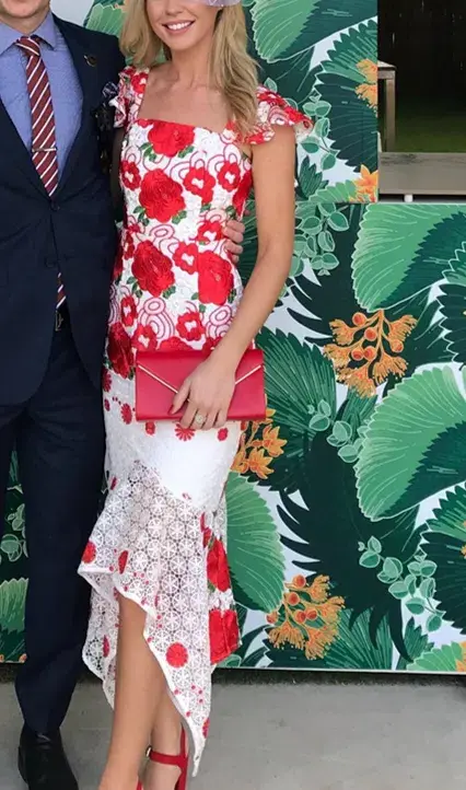 Mossman Roses are Red Dress Floral Size 6 for rent on The Volte - main image