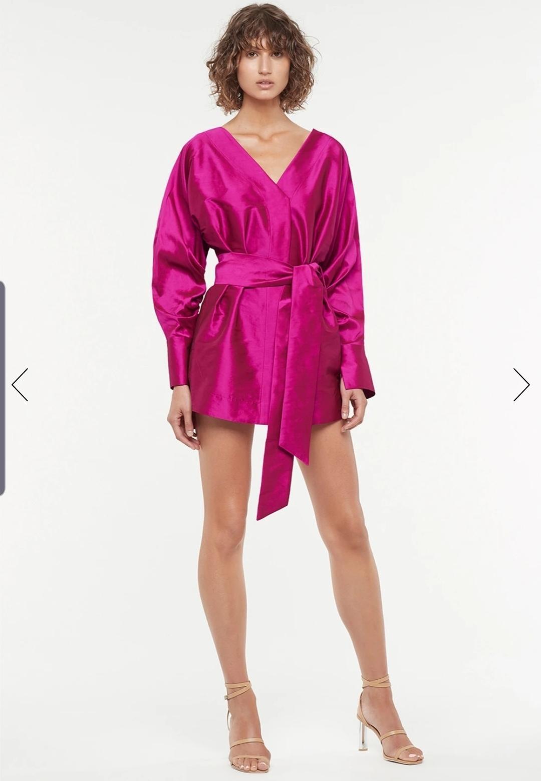 Manning Cartell Fuchsia long sleeve wrap dress size 8 - Image 1