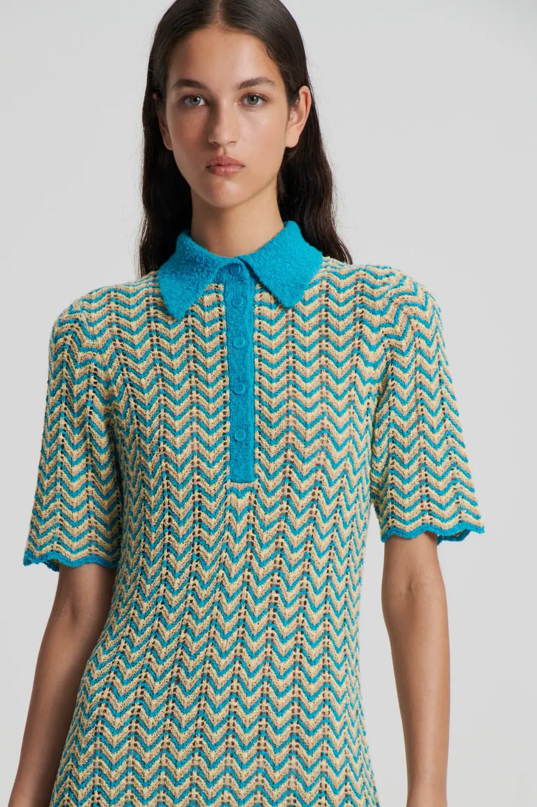 Scanlan Theodore Knit Shirt Dress Turquoise Size XS/ AU 6 for rent on The Volte - main image