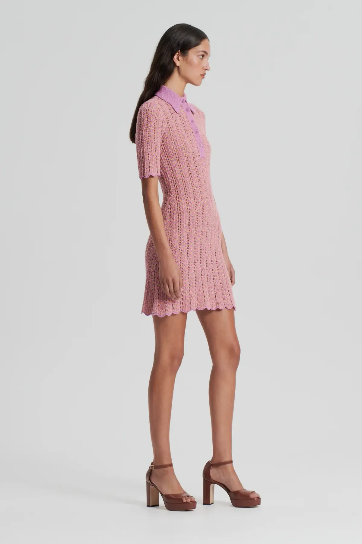 Scanlan Theodore Knit Shirt Dress Pink Size XS/ AU 8 - Image 6