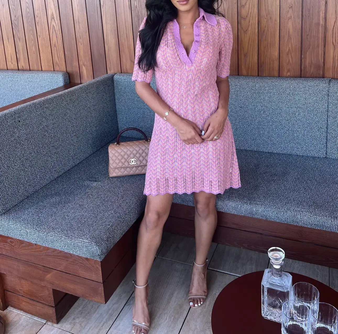 Scanlan Theodore Knit Shirt Dress Pink Size XS/ AU 8 - Image 1