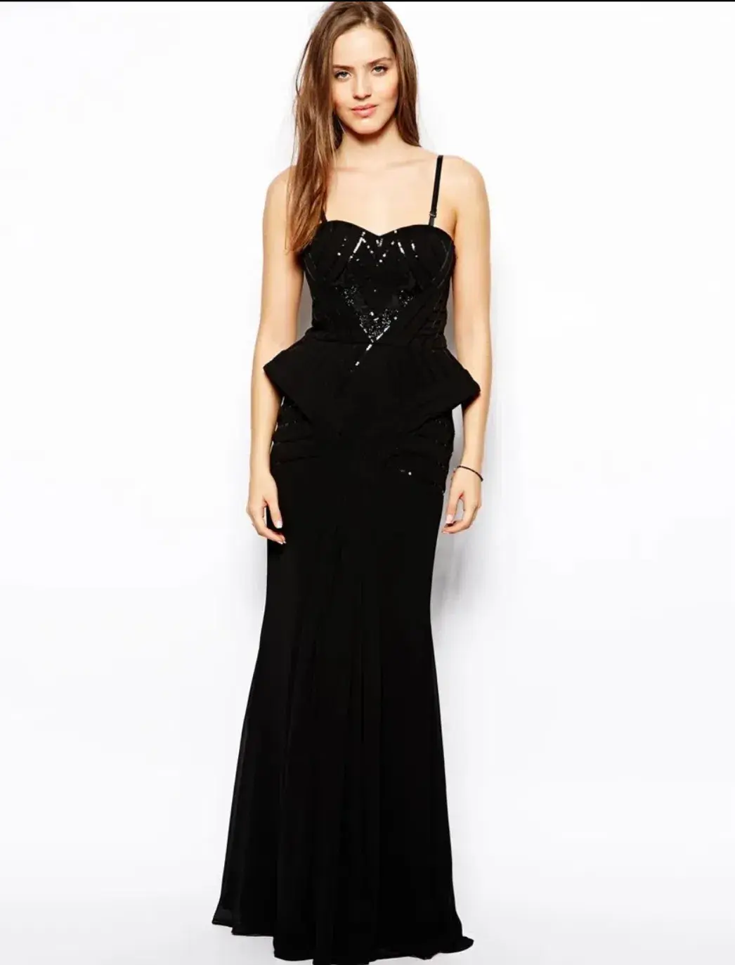 Bariano Sequin Peplum Dress - size 8 - Image 1