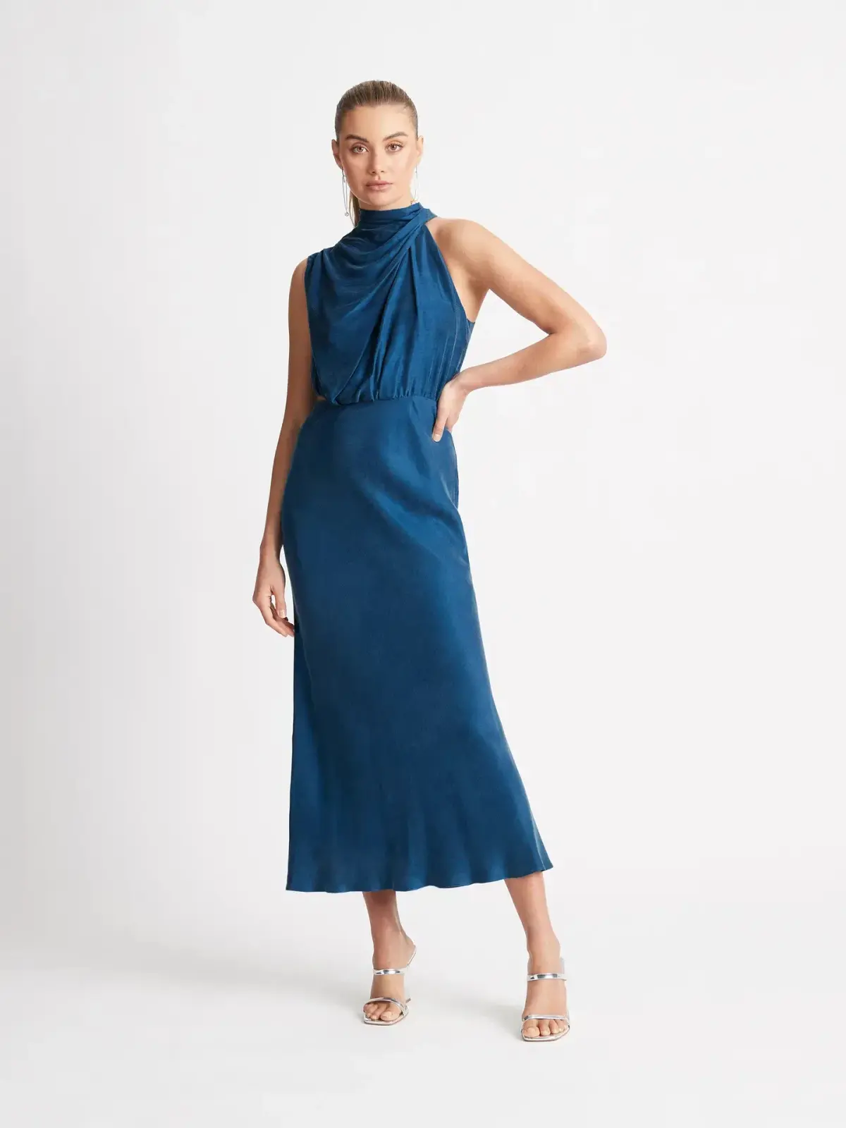 Sheike Park Ave Midi Dress Bluegreen Size 16  - Image 1