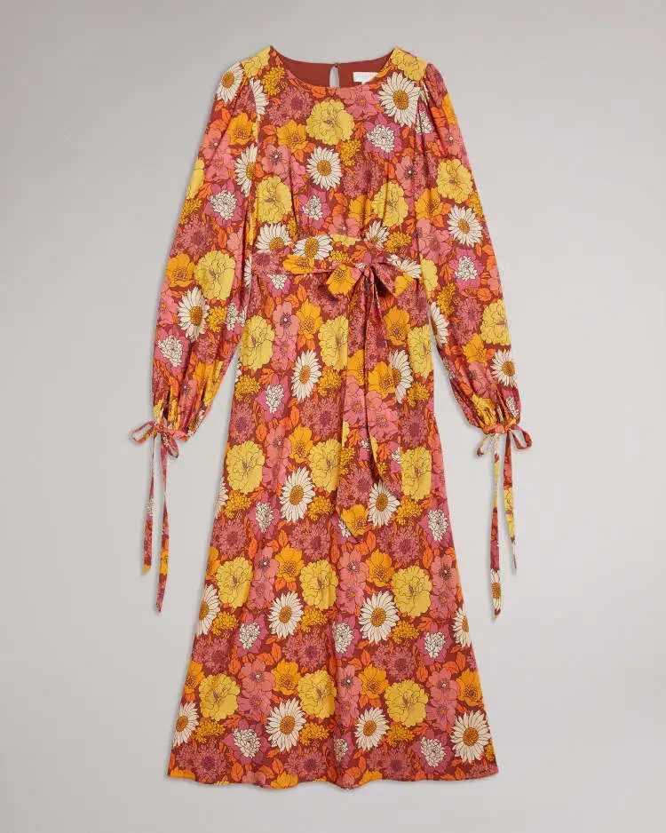 Ted Baker Lelyah Floral Blouson Maxi Dress Multi Size 8 - Image 6