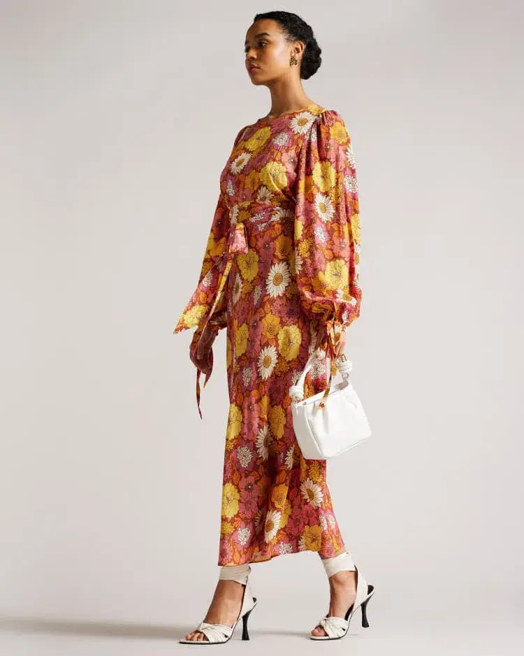 Ted Baker Lelyah Floral Blouson Maxi Dress Multi Size 8 - Image 4