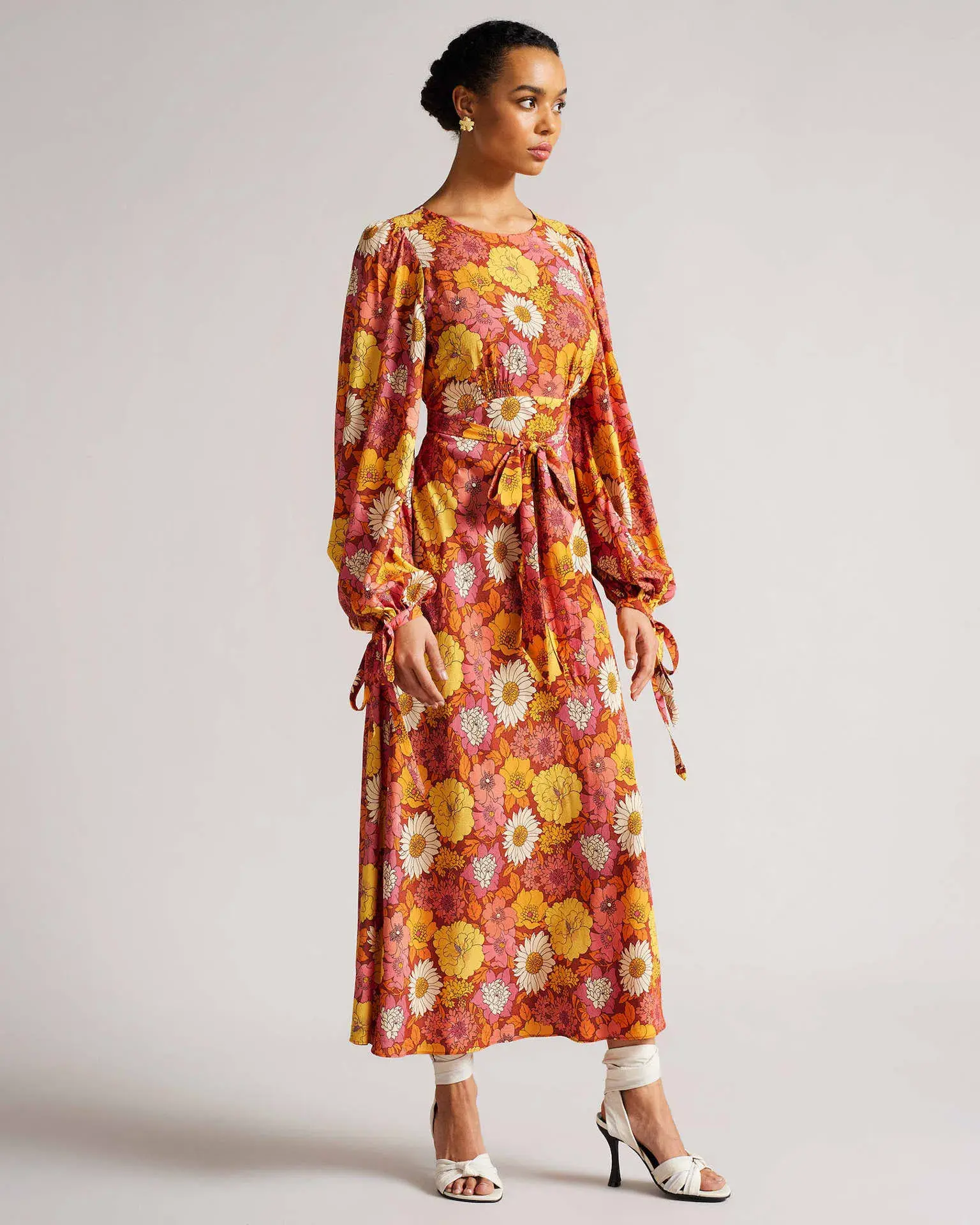 Ted Baker Lelyah Floral Blouson Maxi Dress Multi Size 8 - Image 1