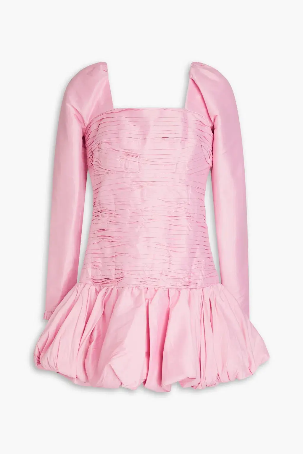 Aje Bijou Ruched Long Sleeve Mini Dress in Bonbon Pink Size 12 for rent on The Volte - main image