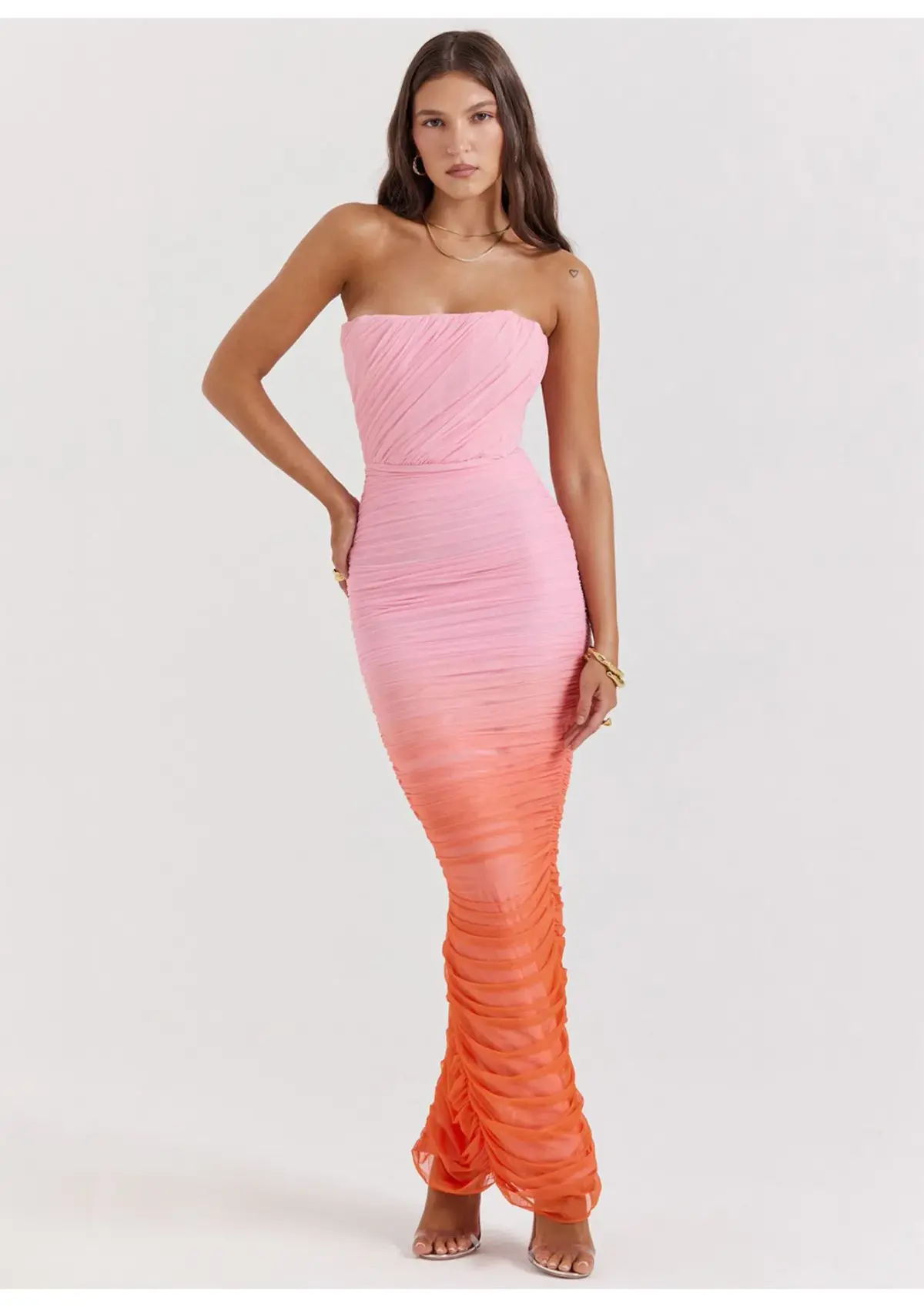 House of CB Sapphire Gathered Maxi Dress Ombre Size 8 - Image 1
