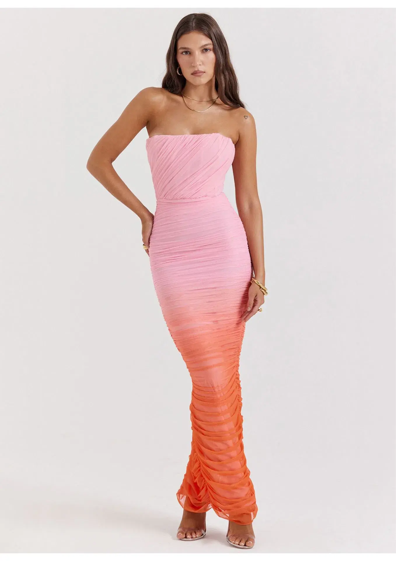 House of CB Sapphire Gathered Maxi Dress Ombre Size 8 - Image 1