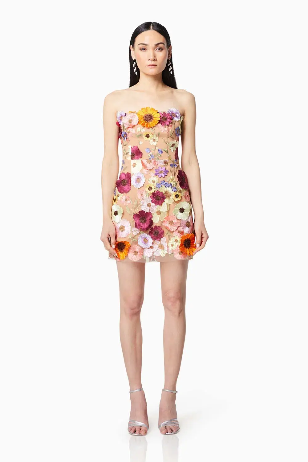 Elliatt Arabella Strapless Mini Dress in Multi Size 8 - Image 1