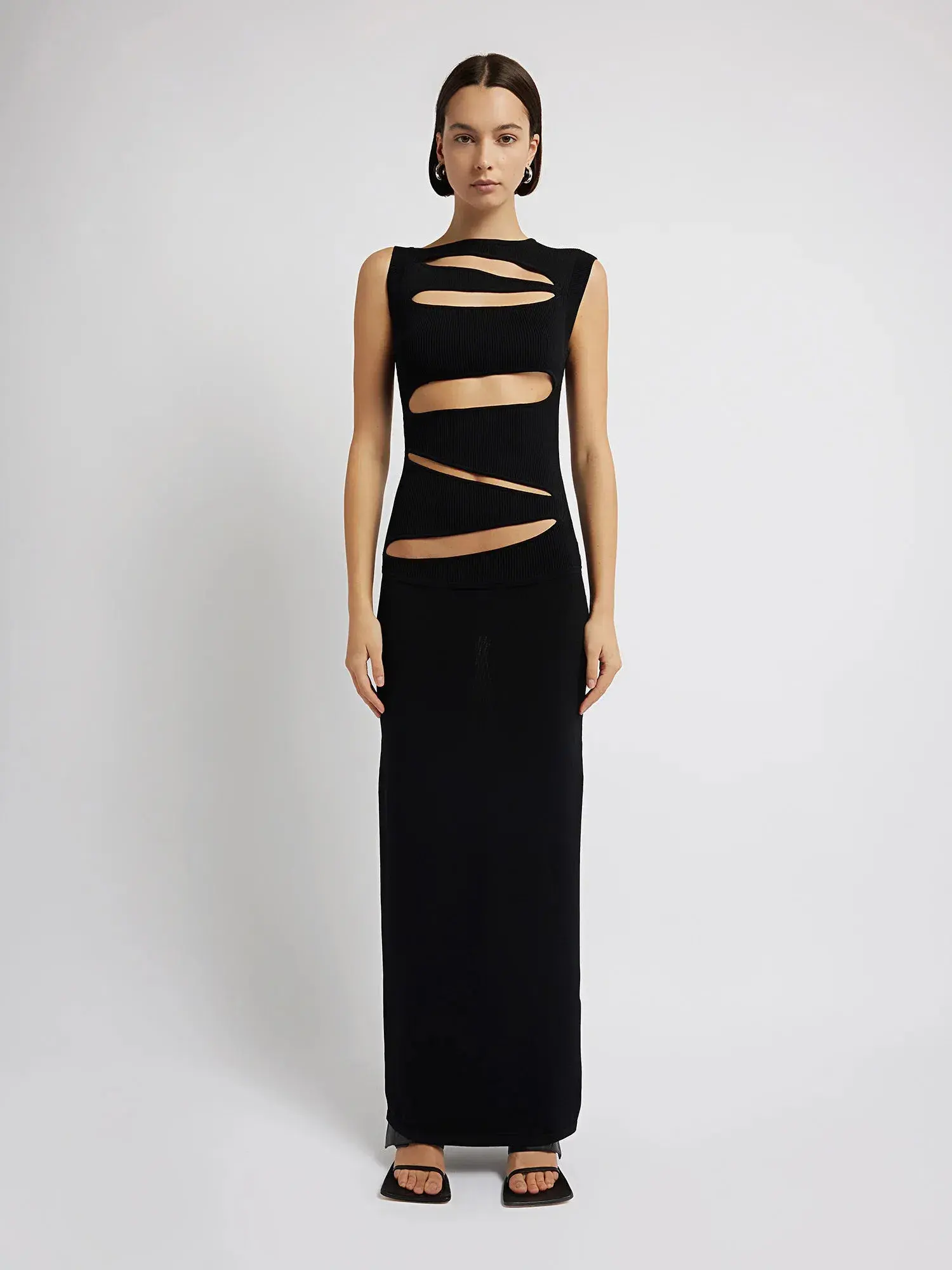 Christopher Esber Knitted Slashed Dress Black Size XS / AU 6 - Image 1