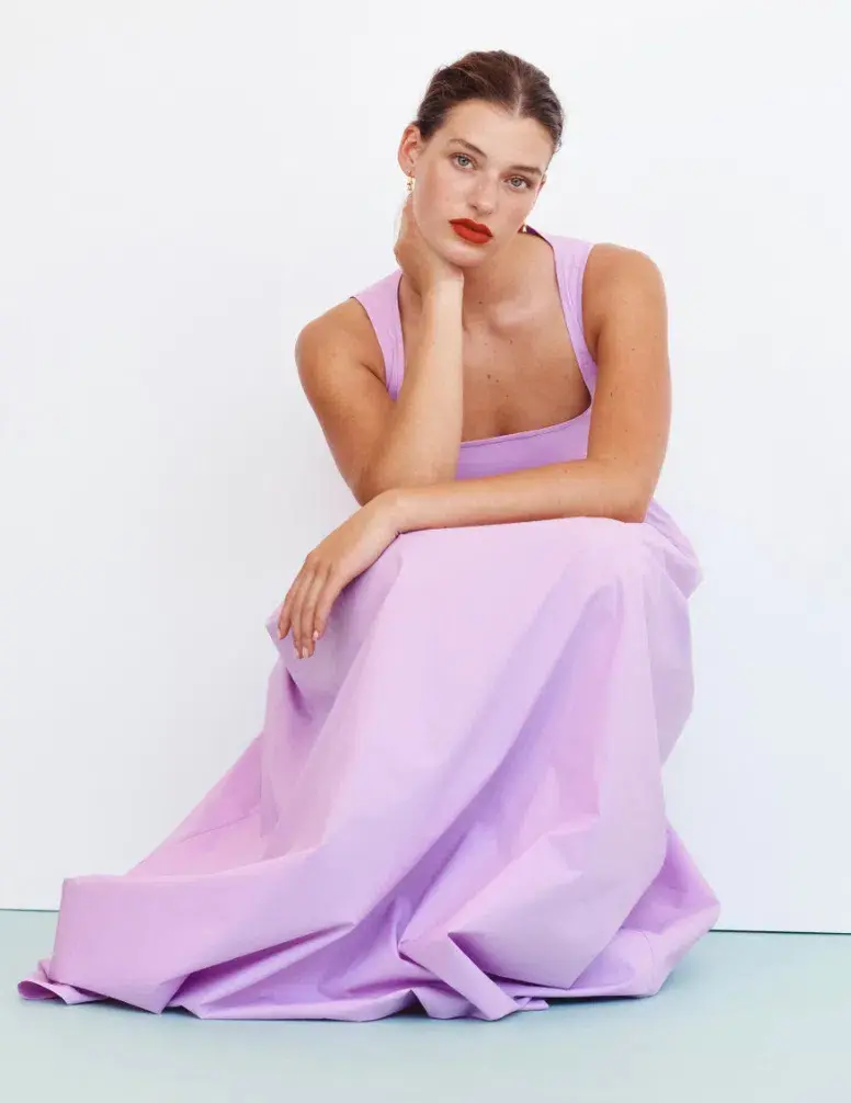 Oroton Cotton Sundress Purple Size 10 - Image 3