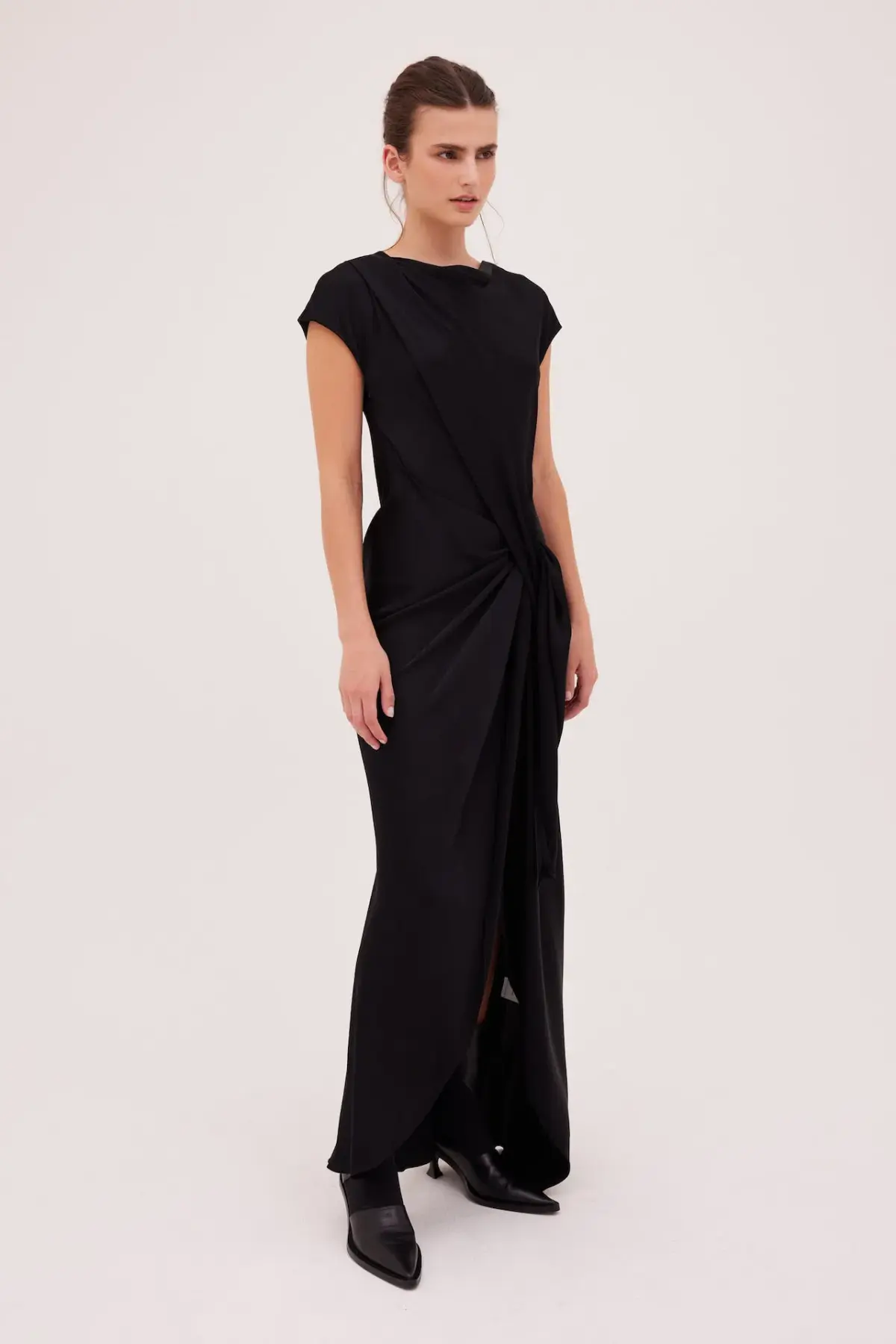 Bianca Spender Eva Satin Crepe Dress Black Size 16 - Image 1