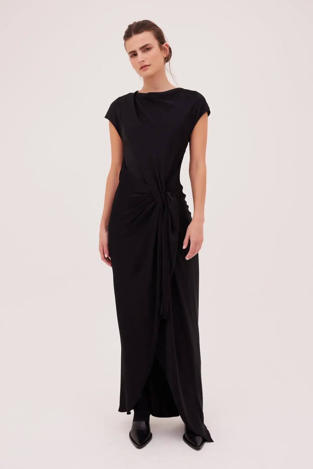 Bianca Spender Eva Satin Crepe Dress Black Size 16 - Image 2