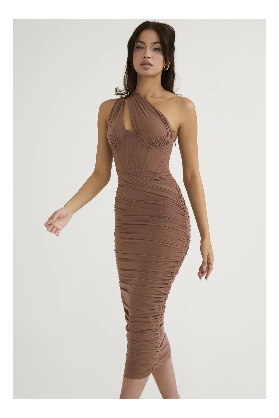 House of CB Valentina Dress in Brown Size 10 - Image 3