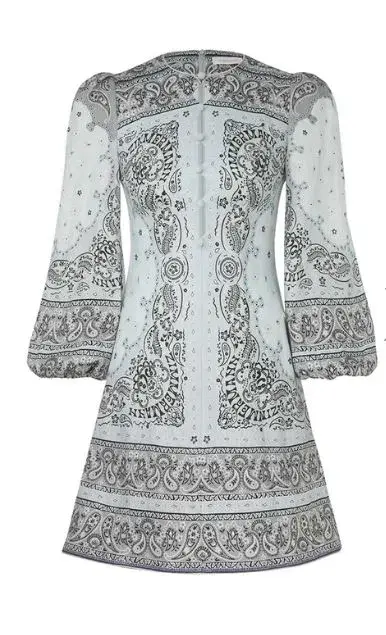 Zimmermann Matchmaker Keyhole Mini Dress Print Size 2 / AU 12 - Image 3