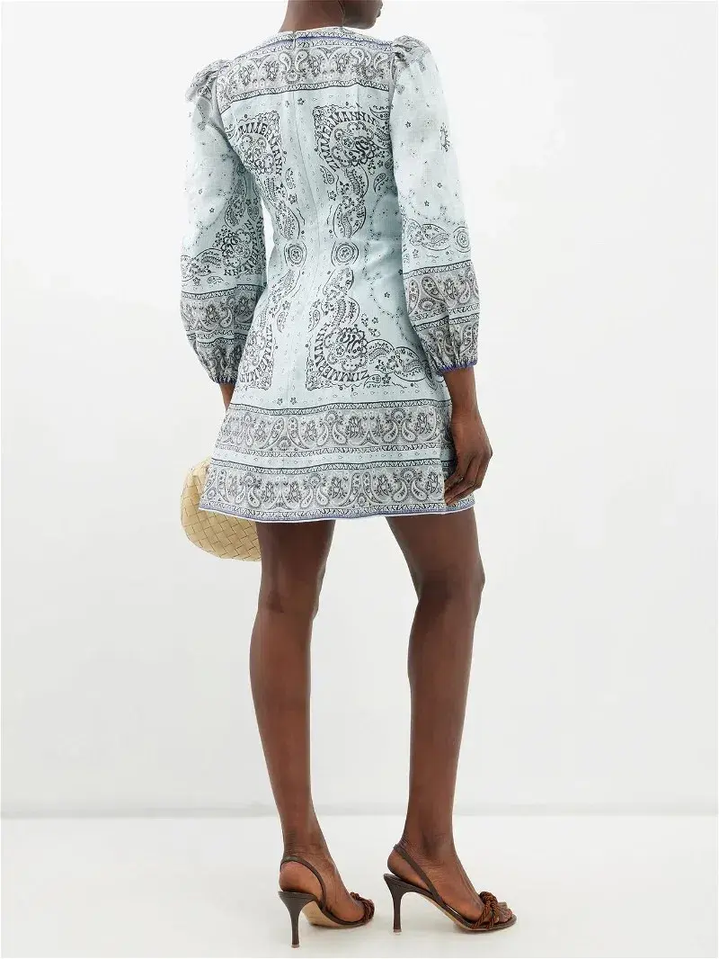 Zimmermann Matchmaker Keyhole Mini Dress Print Size 2 / AU 12 - Image 2