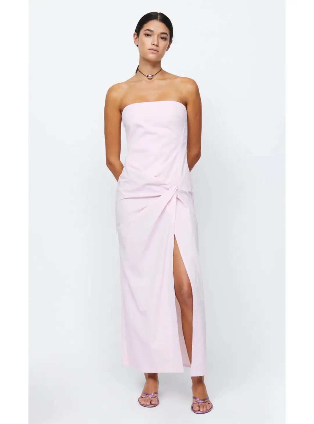 Bec &  Bridge Adrianna Strapless Maxi Dress Quartz Pink Size AU 6 for rent on The Volte - main image