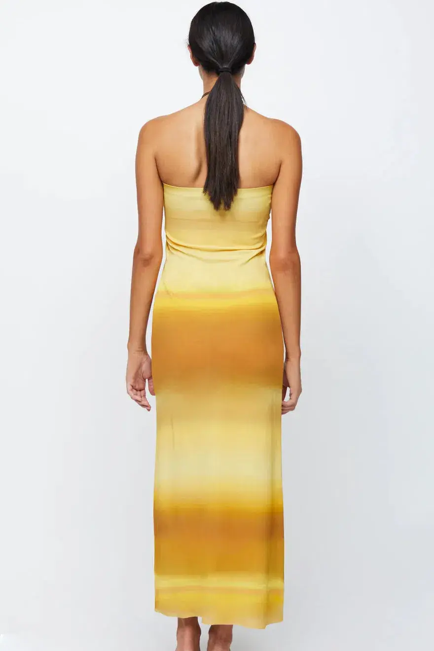 Bec and Bridge Amara Strapless Maxi Dress Golden Ombre Size 10 for rent on The Volte - main image