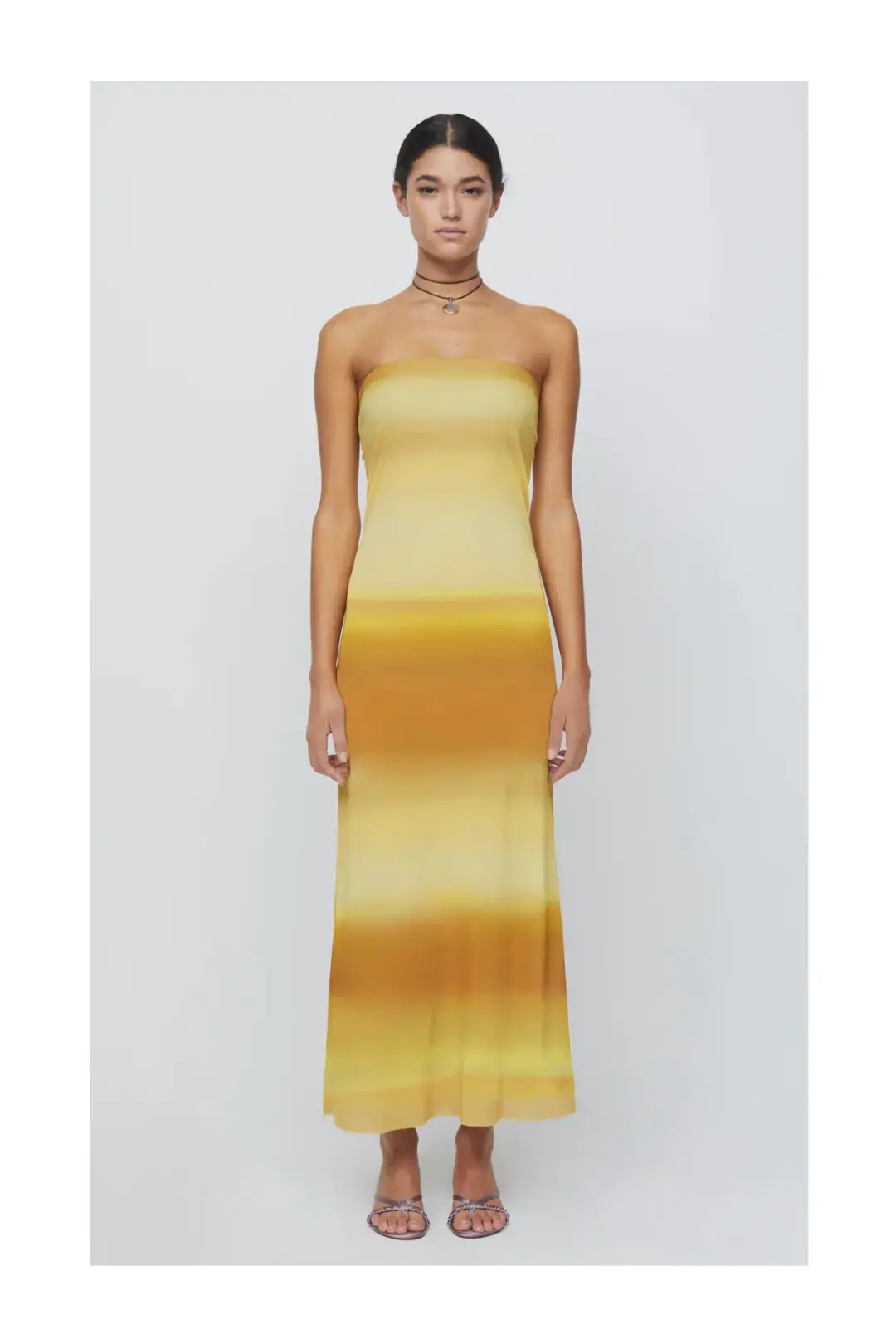 Bec and Bridge Amara Strapless Maxi Dress Golden Ombre Size 10 for rent on The Volte - main image