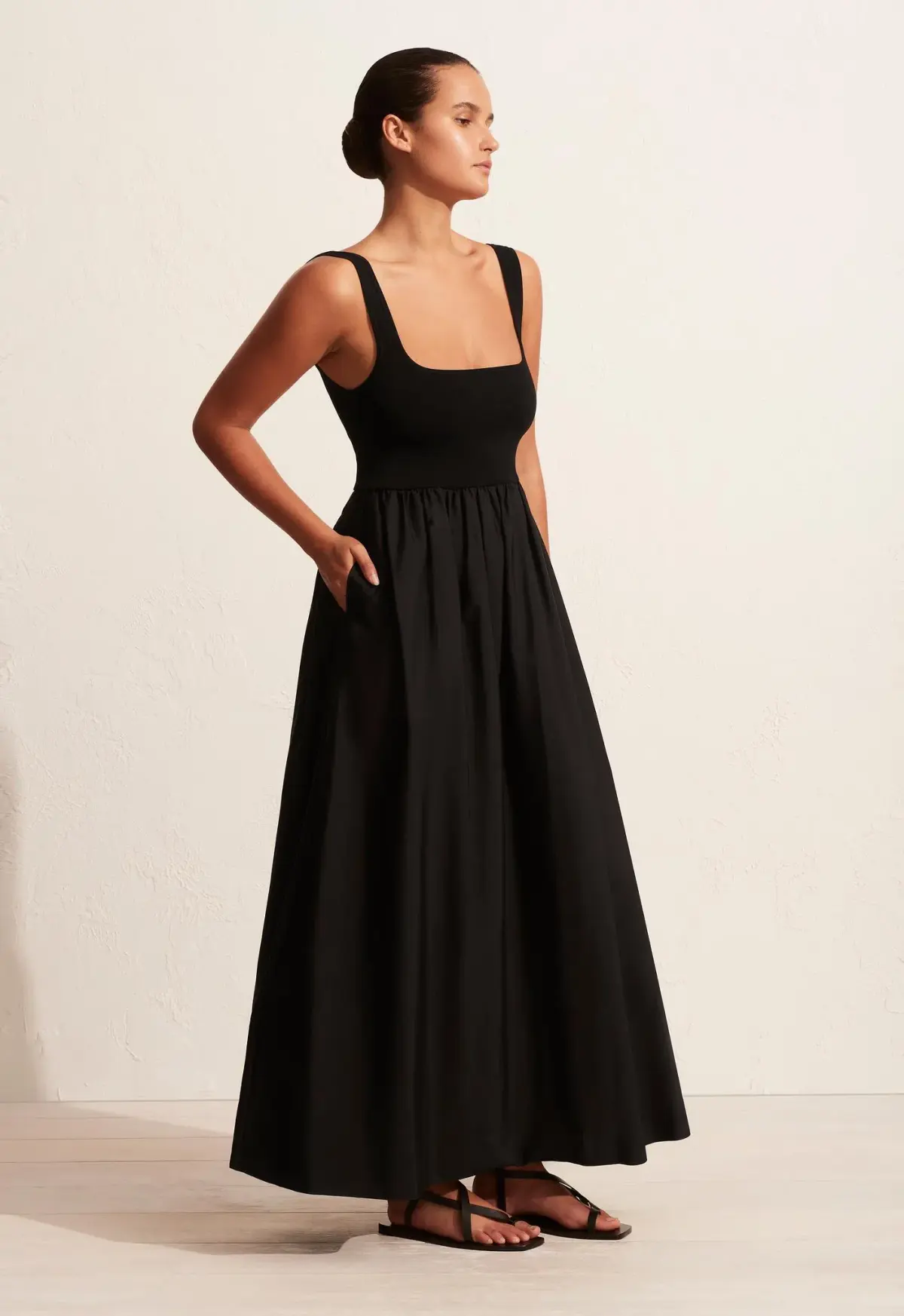Matteau Knit and Cotton Dress Black Size 2 / AU 8 - Image 2