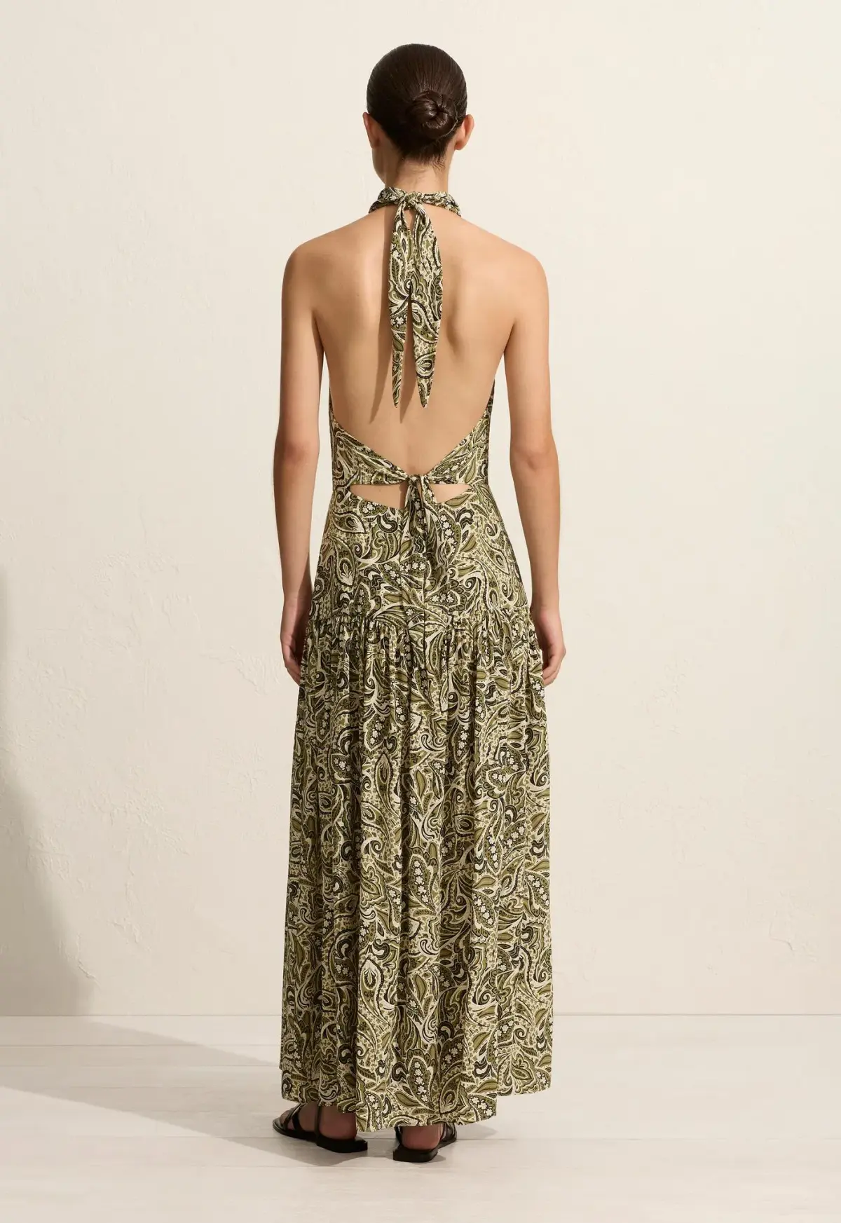 Matteau Scarf Paisley-Print Organic-Silk Dress Green Size 3 / AU 10 - Image 2