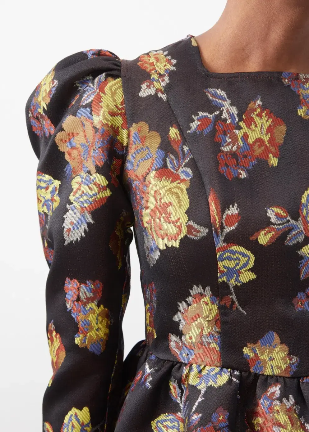 Batsheva Prairie Floral-Jacquard Mini Dress Floral Size 10 - Image 3