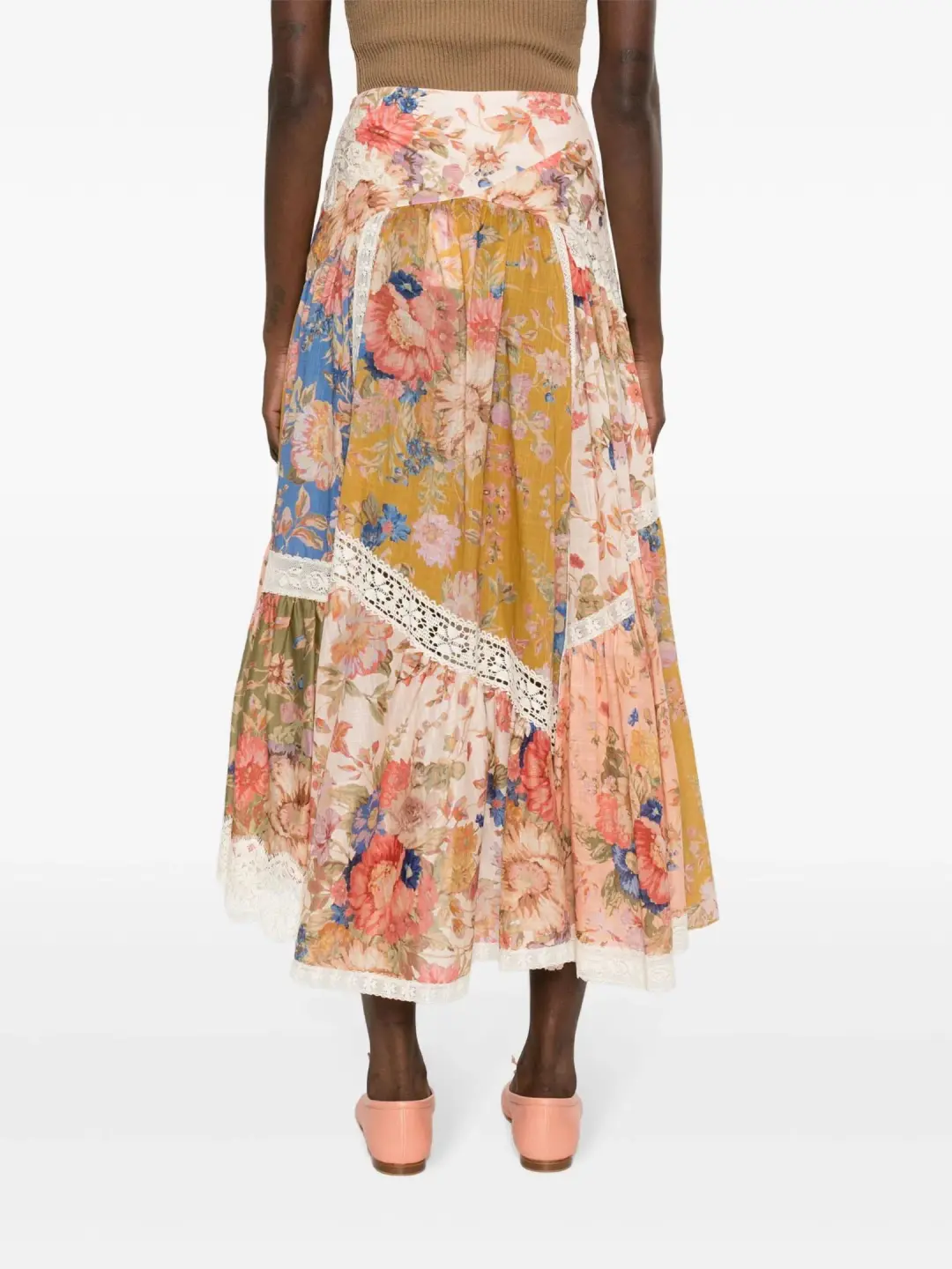 Zimmermann August Asymmetric Skirt Floral Size 0P / AU 6- 8 for rent on The Volte - main image