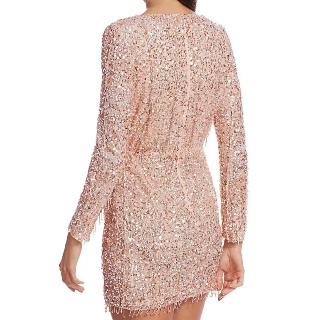 Rachel Gilbert Belle Mini Dress Pink Size 0/AU6 - Image 3