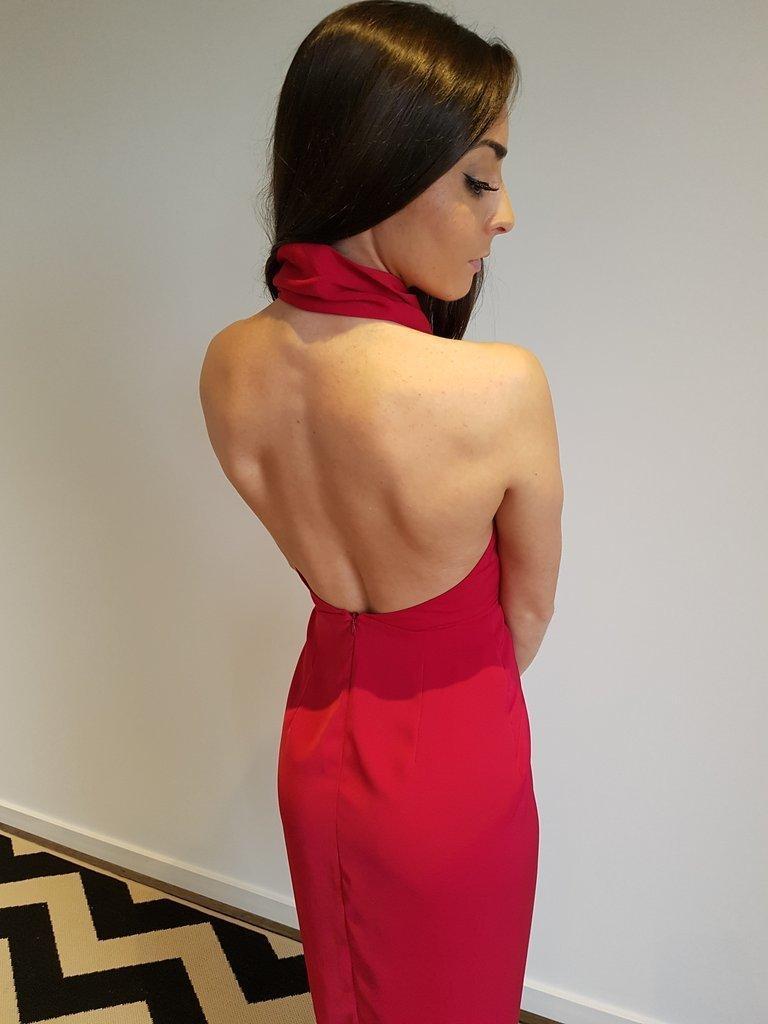 Shona Joy  Monique Funnel Gown Red Size 10  - Image 3