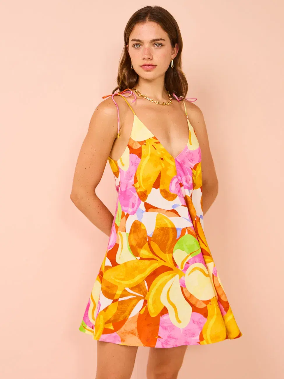 Kinney the Label Mara Mini Dress Multi Floral Size 8 - Image 3