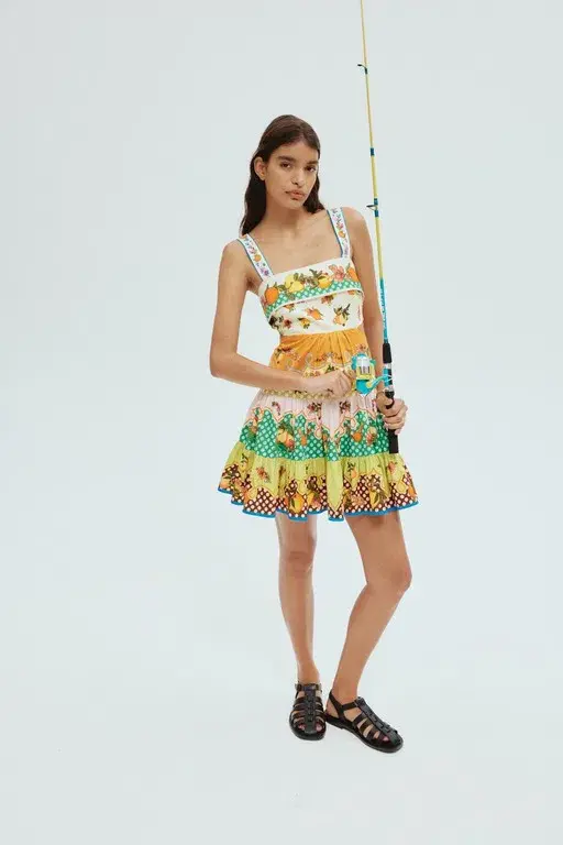 Alemais Lemonis Cut Out Mini Dress Multi Print Size 12  - Image 1