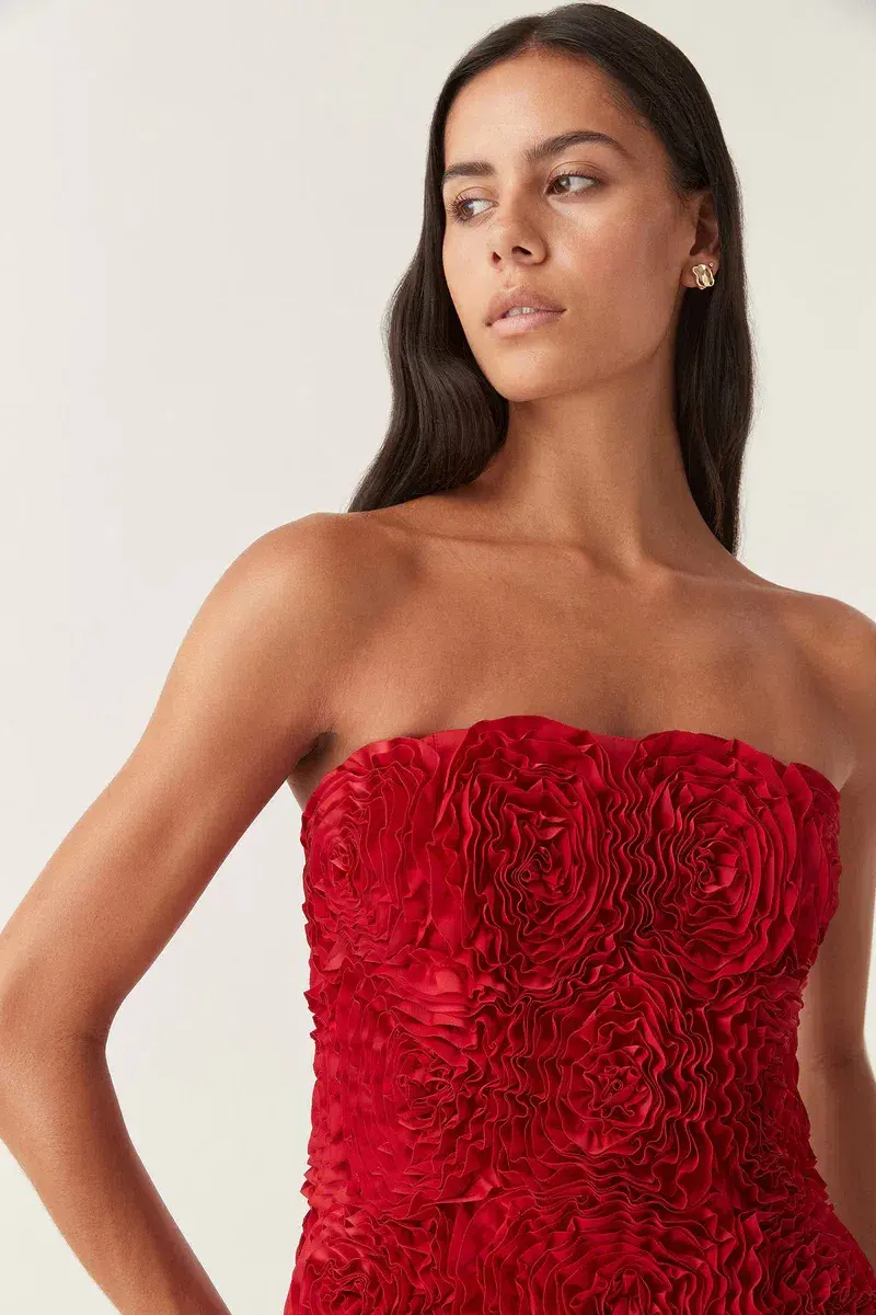 Aje Gazer Rosette Mini Dress Scarlet Red Size AU 8 - Image 2