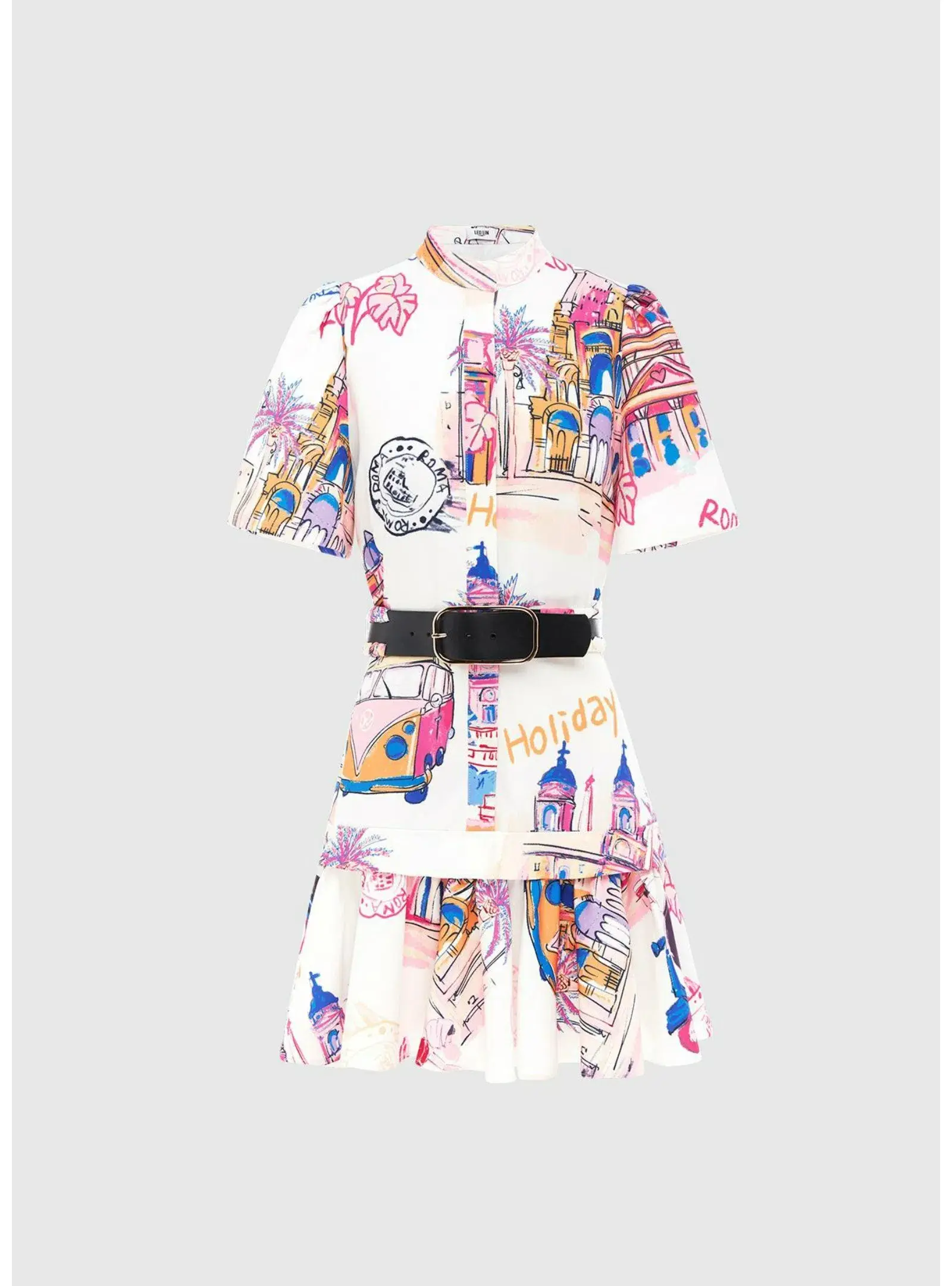 Leo Lin Beatrice Short Sleeve Mini Dress Fiesta Print Size AU 12 - Image 2